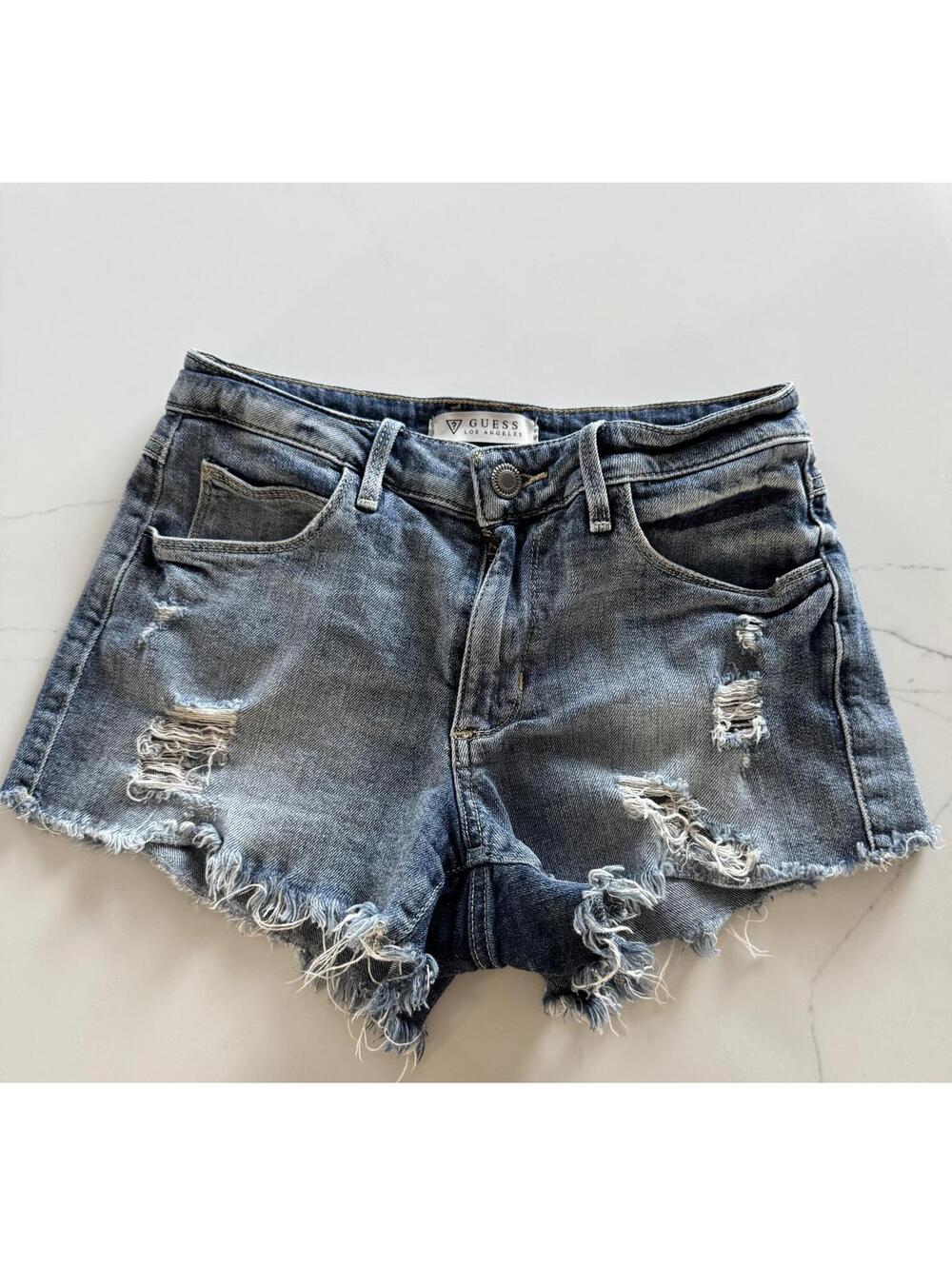 Guess Distressed Denim Shorts Size 24